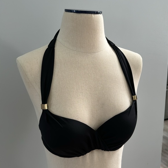 Victoria Secret Black with Gold Hardware Bikini Top - Picture 2 of 3